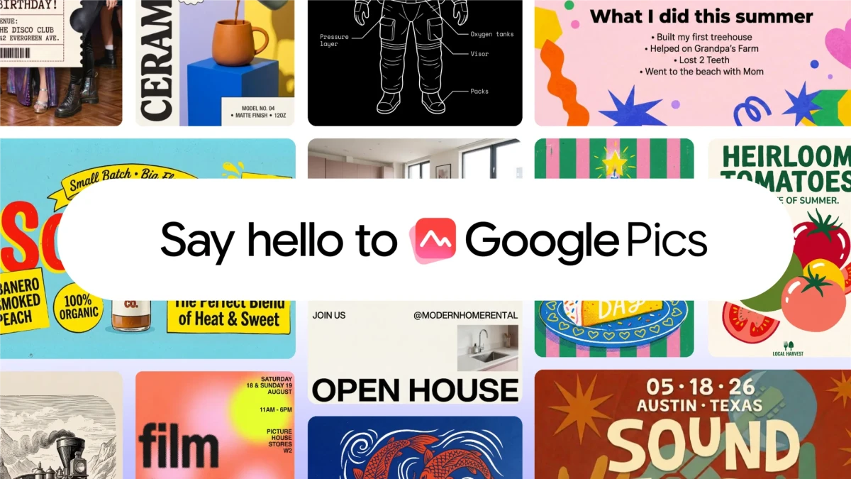 Google 推出 Pics 对标 Canva：用 AI 提示词替代传统设计，内置 Workspace 全家桶